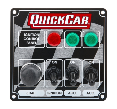 QUICKCAR RACING PRODUCTS QRP50-025 Flag Plate, 3 Switches & 1 Button w/ Lights 50-025