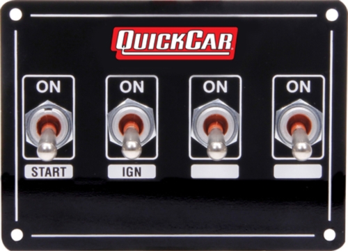 QUICKCAR RACING PRODUCTS QRP50-7431 Extreme Single Ignition 4 Switch Panel 50-7431