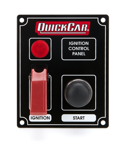 QUICKCAR RACING PRODUCTS QRP50-853 Black Plate, 1 Switch & 1 Button w/ Flip Cover & Light 50-85