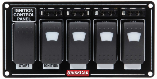 QUICKCAR RACING PRODUCTS QRP52-864 Rocker Switches Fused & Lit with Black Plate 52-864