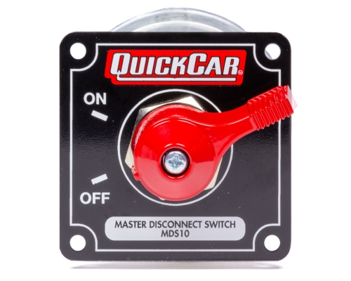 QUICKCAR RACING PRODUCTS QRP55-010 Master Disconnect Switch withBlack Plate 55-010