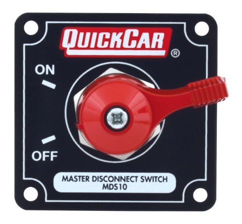 QUICKCAR RACING PRODUCTS QRP55-011 Alternator Master Disconnect Switch with Black Plate 55-011