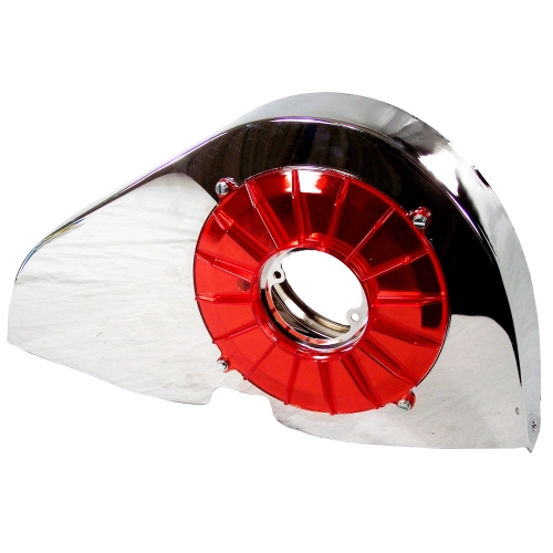 Finned Alternator Backing Plate, Red