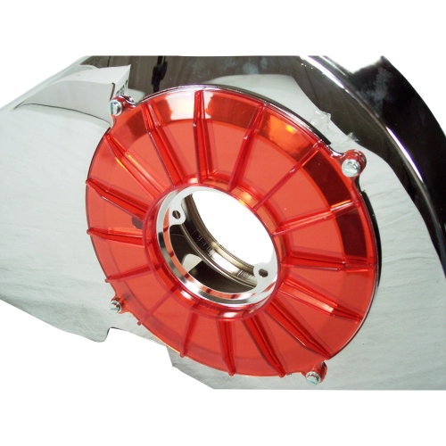 Finned Alternator Backing Plate, Red