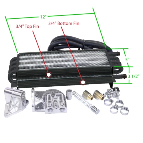 8 Pass Oil Cooler Kit, with Barbed Fittings