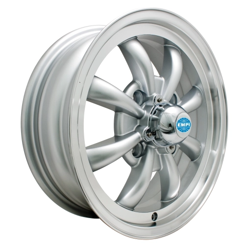 Gt-8 Wheel, Silver with Polished Lip, 5.5 Wide, 4 on 130mm