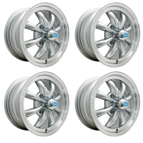 Appletree Automotive 00-9685-4 Gt-8 Wheels Silver with Polished Lip, 5.5 Wide, 4 on 130mm