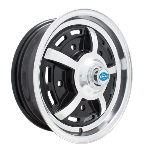 Sprintstar Wheel, Black with Polished Lip 5 Wide 5 on 205mm