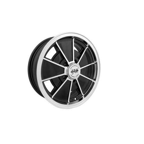 Brm Wheel, Black with Polished Lip, 5.5 Wide, 5 on 112mm VW