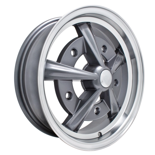 EMPI 00-9752-0 Raider Wheel, Grey with Polished Lip, 5 Wide, 5 on 205mm