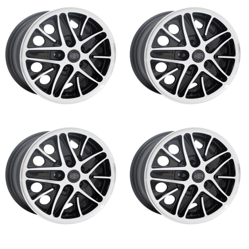 Appletree Automotive 10-1084-4 Cosmo Wheels Gloss Black with Polished Lip 5 On 112mm 5-1/2