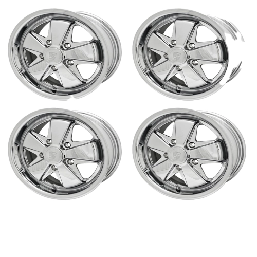 Appletree Automotive 10-1103-4 911 Alloy Wheels Polished, 6 W Wide, 5 on 130mm