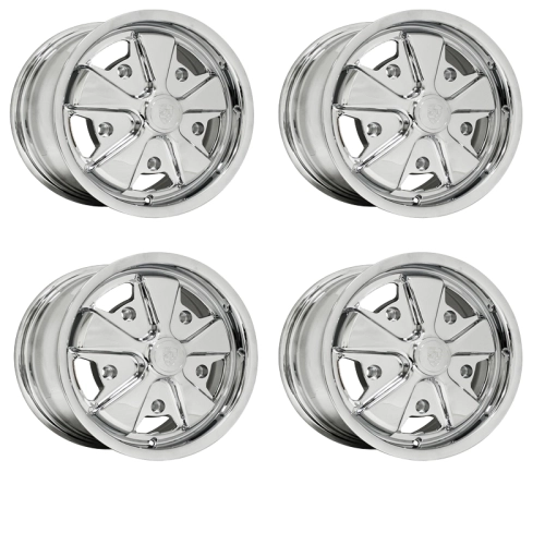 Appletree Automotive 10-1111-4 911 Alloy Wheels All Chrome, 5.5 Wide, 5 on 205mm