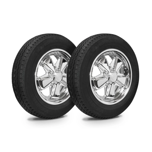 EMPI 10-2010-0 Wheel Tire Combo, 911 Alloy, Chrome, Big Tire 165/80R15