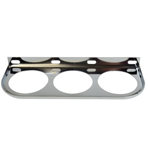 3 Hole Gauge Panel, Chrome for 2-1/16