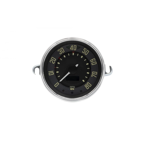 EMPI 14-1104-0 115mm Speedometer 0-80 MPH with Black Dial Chrome Bezel