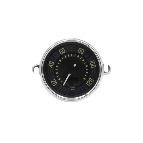 EMPI 14-1106-0 115mm Speedometer 0-120 KMH with Black Dial Chrome Bezel