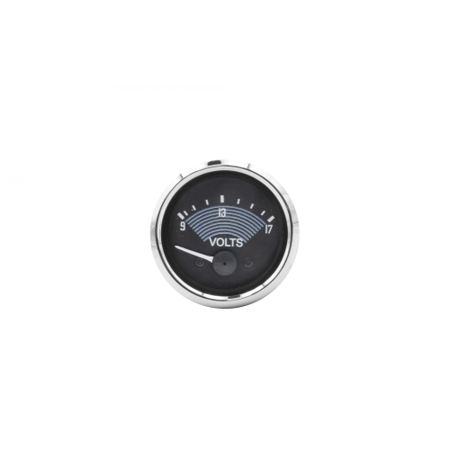 EMPI 14-1138-0 52mm Voltmeter, Chrome Bezelge, Black Bezel for Type 2