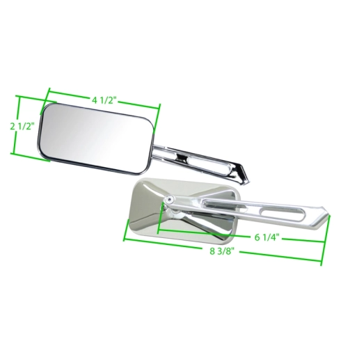 Side Mirror, Left Or Right Side, Rectangular, Each