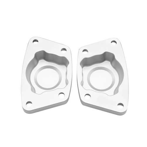 Foose Billet Spring Plate Caps Satin Silver, Pair