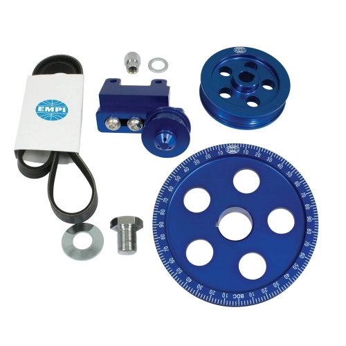 EMPI 18-1070-0 Serpentine Belt Pulley System, Blue Anodized, for Type 1 VW