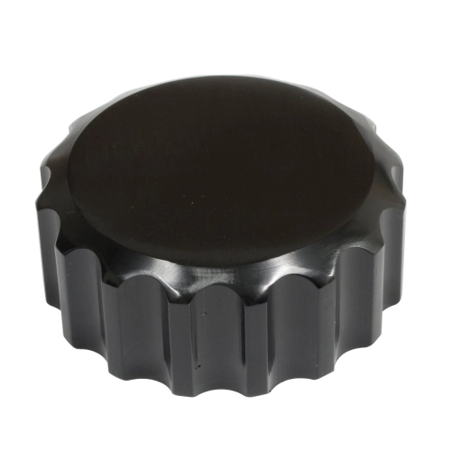 Billet Oil Filler Extension Cap, Grooved BLACK