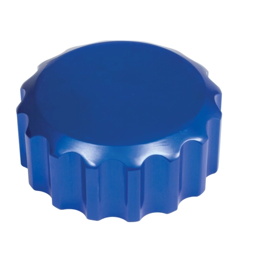 Billet Oil Filler Extension Cap, Grooved Blue