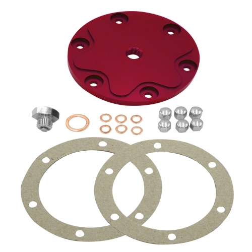 EMPI 18-1087-0 Billet Aluminum Oil Sump Drain Plate, with Plug Red