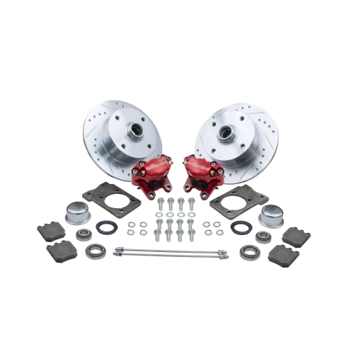 EMPI 22-6150-R Disc Brake Kit, 4 On 130mm, For Super Beetle Wilwood RED