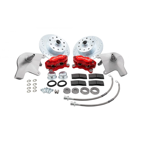 EMPI 22-6160-R Wilwood Front Brake Kit, 66 and Later Ball Joint, Drop Red