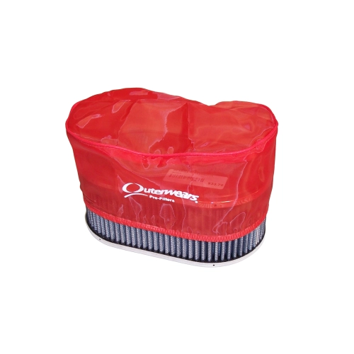 OUTERWEARS 24-35TR Outerwear Pre-Filter, 5.5 X 9 Oval, 3.5 Tall, Red