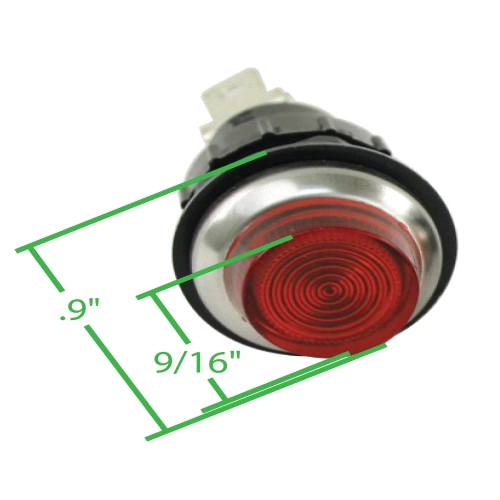 Super Red Indicator Light, 7/8 Diameter, 9/16 Lens, Each