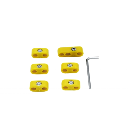 EMPI 4593-10 Spark Plug Wire Seperators, Yellow, 6 Piece Kit