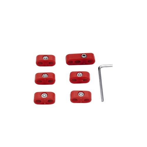 EMPI 4593-13 Spark Plug Wire Seperators, Red, 6 Piece Kit