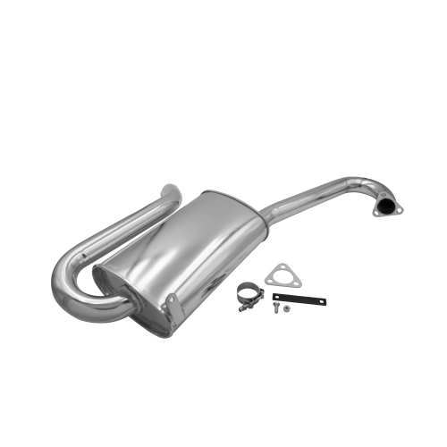 EMPI 55-3700-0 Hide Away Muffler, for Merged Exhaust, Ceramic Coated