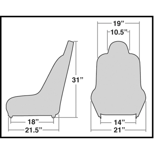 Off-Road Suspension Seat, Black Vinyl with Tweed Inner