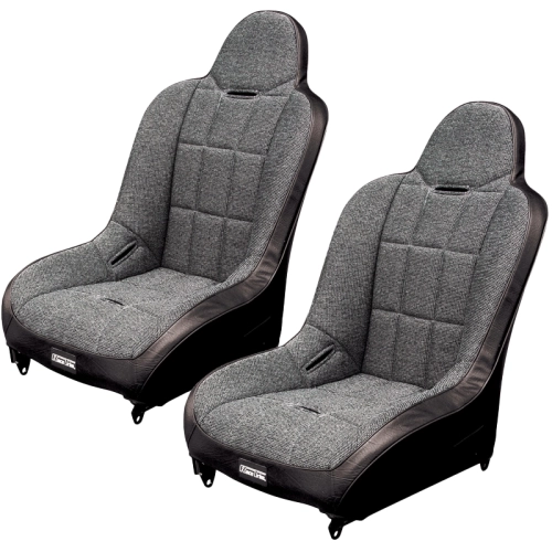 Appletree Automotive 62-2750-PAIR Off-Road Suspension Seats, Black Vinyl with Tweed Inner