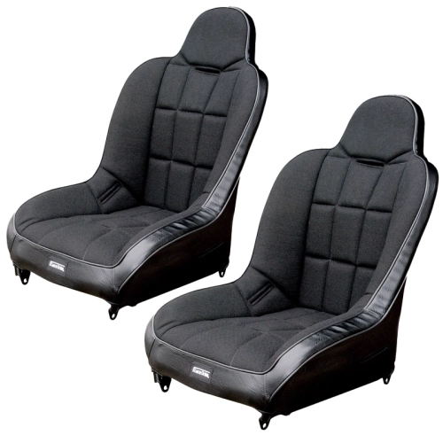 Appletree Automotive 62-2751-PAIR Off-Road Suspension Seats, Black Vinyl with Black Fabric