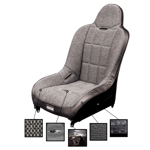 Off-Road Suspension Seats, Black Vinyl with Black Fabric