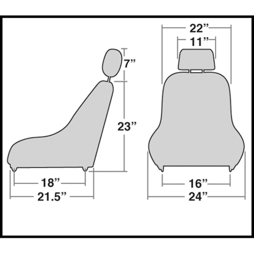 Off-Road Suspension Seats, Black Vinyl with Black Fabric