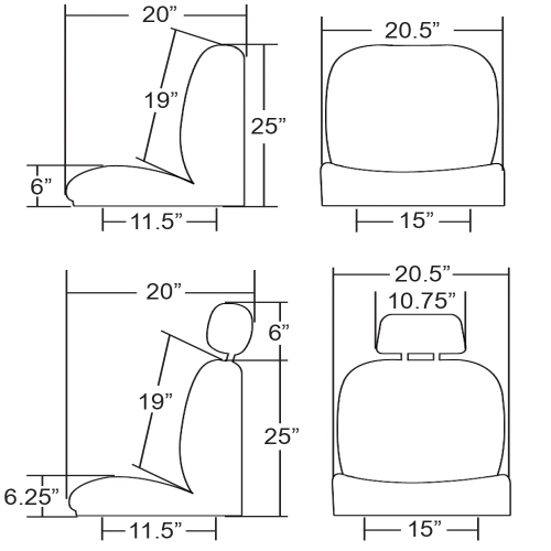 Low Back Bucket Seat, Right Side with Tilt