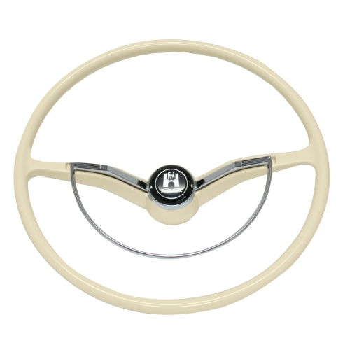 EMPI 79-4004-0 Steering Wheel, for Beetle 62-71, Ghia 62-71, White 15-3/4