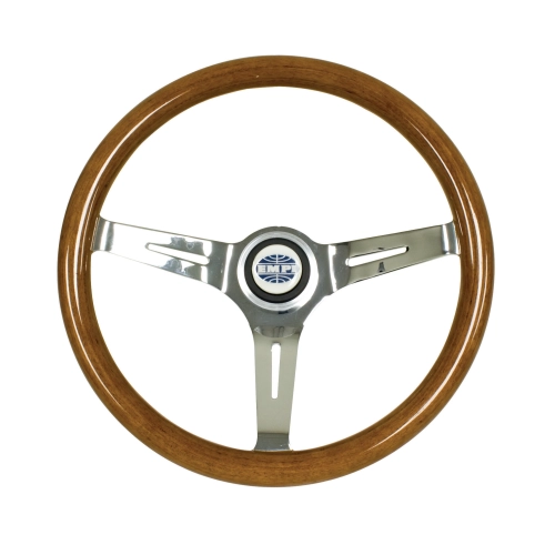 Steering Wheel, 31mm Wood Grip, 15 Diameter, 3 Dish, Light