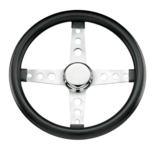 EMPI 79-4047-0 Steering Wheel, 13-1/2 Diameter, 1-3/4 Dish 4 Spoke 3 Bolt