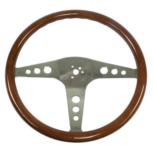 EMPI 79-4055-6 Steering Wheel, 31mm Wood Grip, 18 Diameter for Type 2 Bus