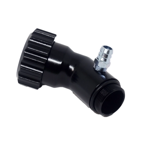 Angled Oil Filler Extension, With Grooved Cap, Black