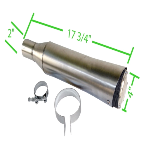 Spark Arrestor, 18 Inch Stainless with 2 Inch Clamp On Inlet