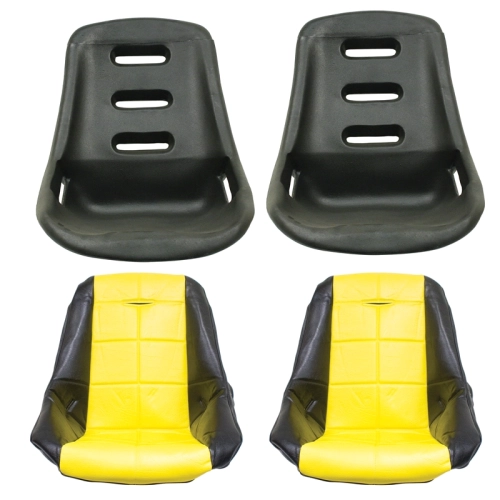 Appletree Automotive AC851102-YELLOW Low Back Poly Seat Shells, With Black & Yellow Seat Cover