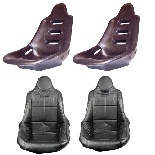 Appletree Automotive AC851103-BLACK High Back Poly Seat Shells, With Black Covers