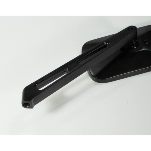 Side Mirror, Rectangular with Billet Arm, Black, Each